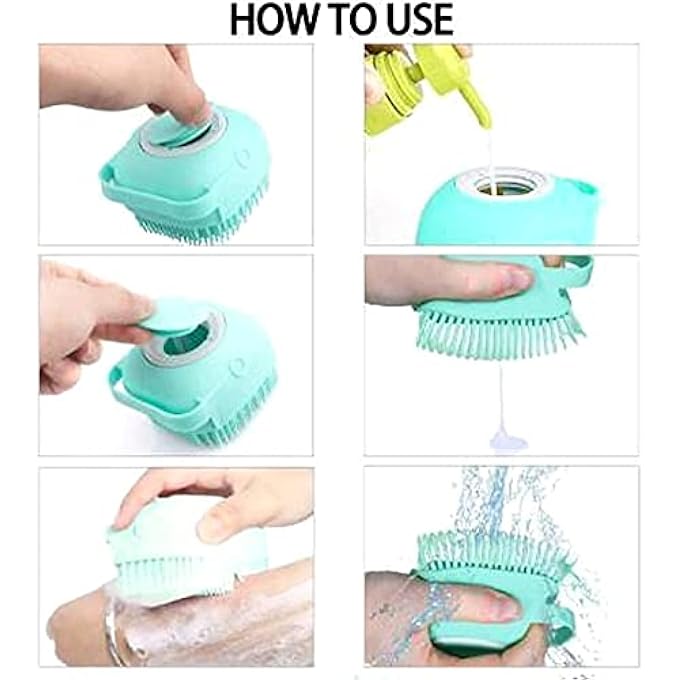 OVEERA Silicone Body Scrubbers Loofah Brush for Use in Shower, Silicone Massage Exfoliating Bath Brush with Soap Dispenser, Deep Cleaning. - Image 3